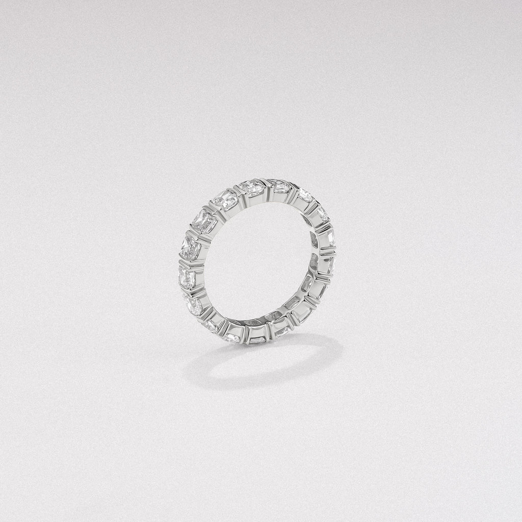 Sempre Bezel Cusion Cut 3.00ct Lab Diamond Eternity Ring in Platinum