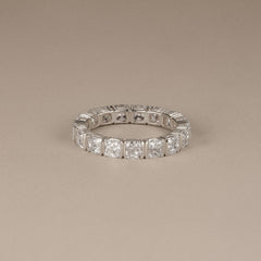 Sempre Bezel Cusion Cut 3.00ct Lab Diamond Eternity Ring in Platinum