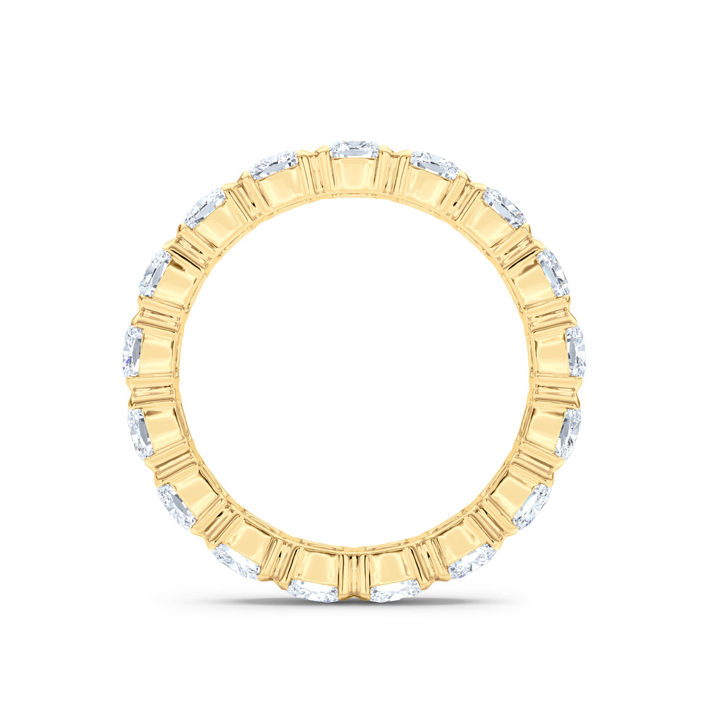 Sempre Bezel Cusion Cut 3.00ct Lab Diamond Eternity Ring in 18K Yellow Gold