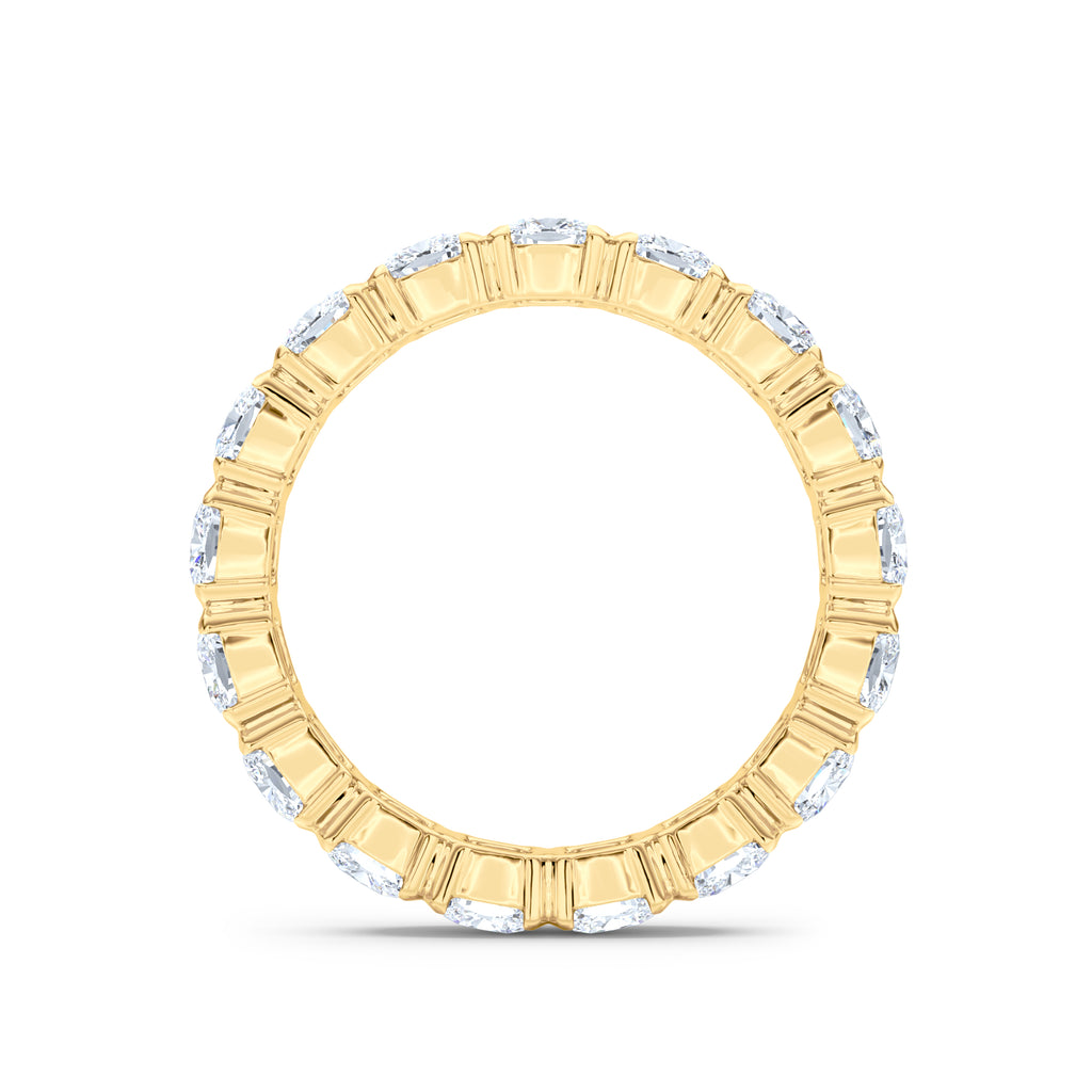 Sempre Bezel Cusion Cut 3.00ct Lab Diamond Eternity Ring in 18K Yellow Gold