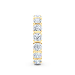 Sempre Bezel Cusion Cut 3.00ct Lab Diamond Eternity Ring in 18K Yellow Gold