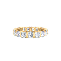 Sempre Bezel Cusion Cut 3.00ct Lab Diamond Eternity Ring in 18K Yellow Gold