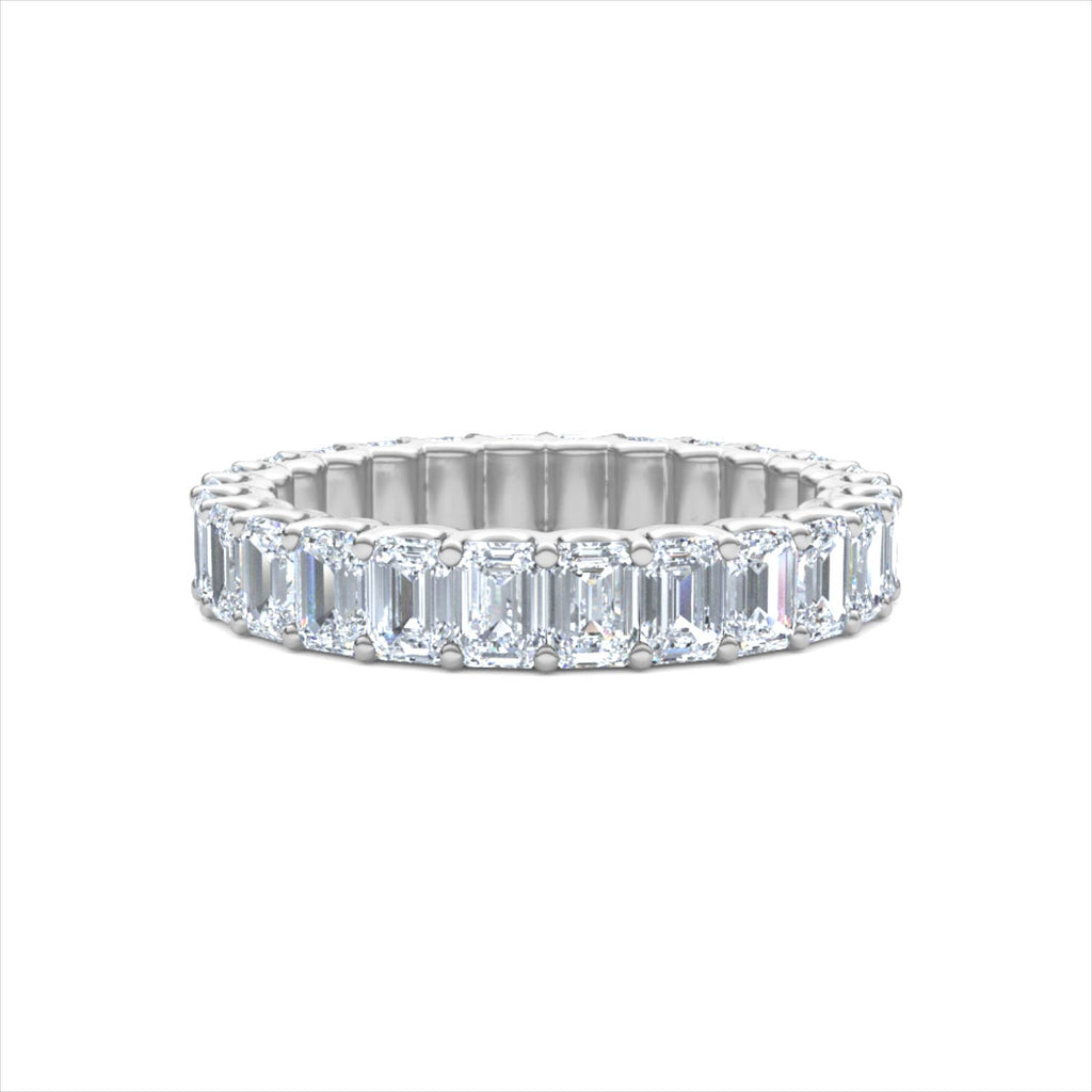 Sempre Emerald Cut 3.00ct Lab Diamond Eternity Ring in 18K White Gold