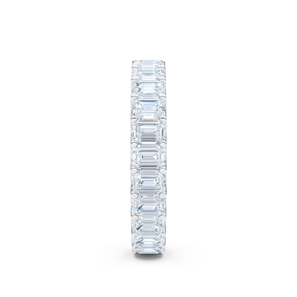 Sempre Emerald Cut 3.00ct Lab Diamond Eternity Ring in 18K White Gold