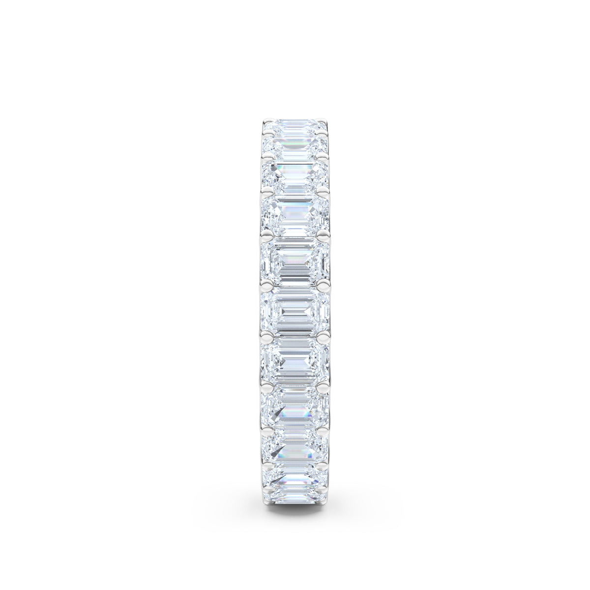 Sempre Emerald Cut 3.00ct Lab Diamond Eternity Ring in 18K White Gold