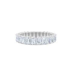 Sempre Emerald Cut 3.00ct Lab Diamond Eternity Ring in 18K White Gold