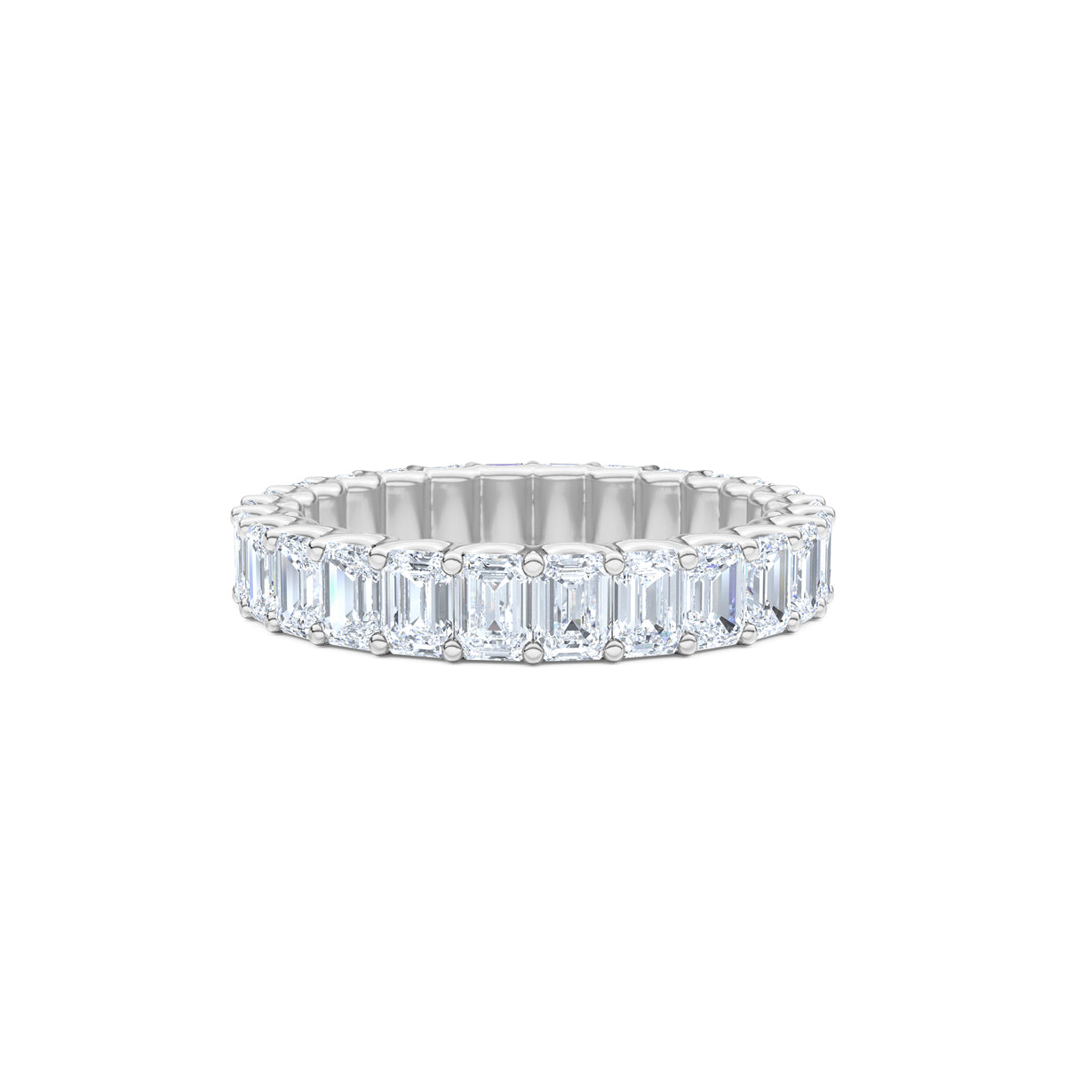 Sempre Emerald Cut 3.00ct Lab Diamond Eternity Ring in 18K White Gold