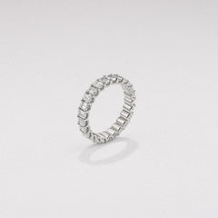 Sempre Emerald Cut 3.00ct Lab Diamond Eternity Ring in 18K White Gold