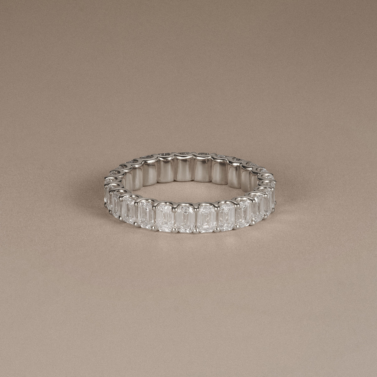 Sempre Emerald Cut 3.00ct Lab Diamond Eternity Ring in 18K White Gold