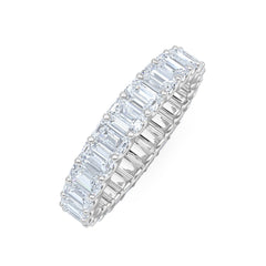 Sempre Emerald Cut 3.00ct Lab Diamond Eternity Ring in 18K White Gold