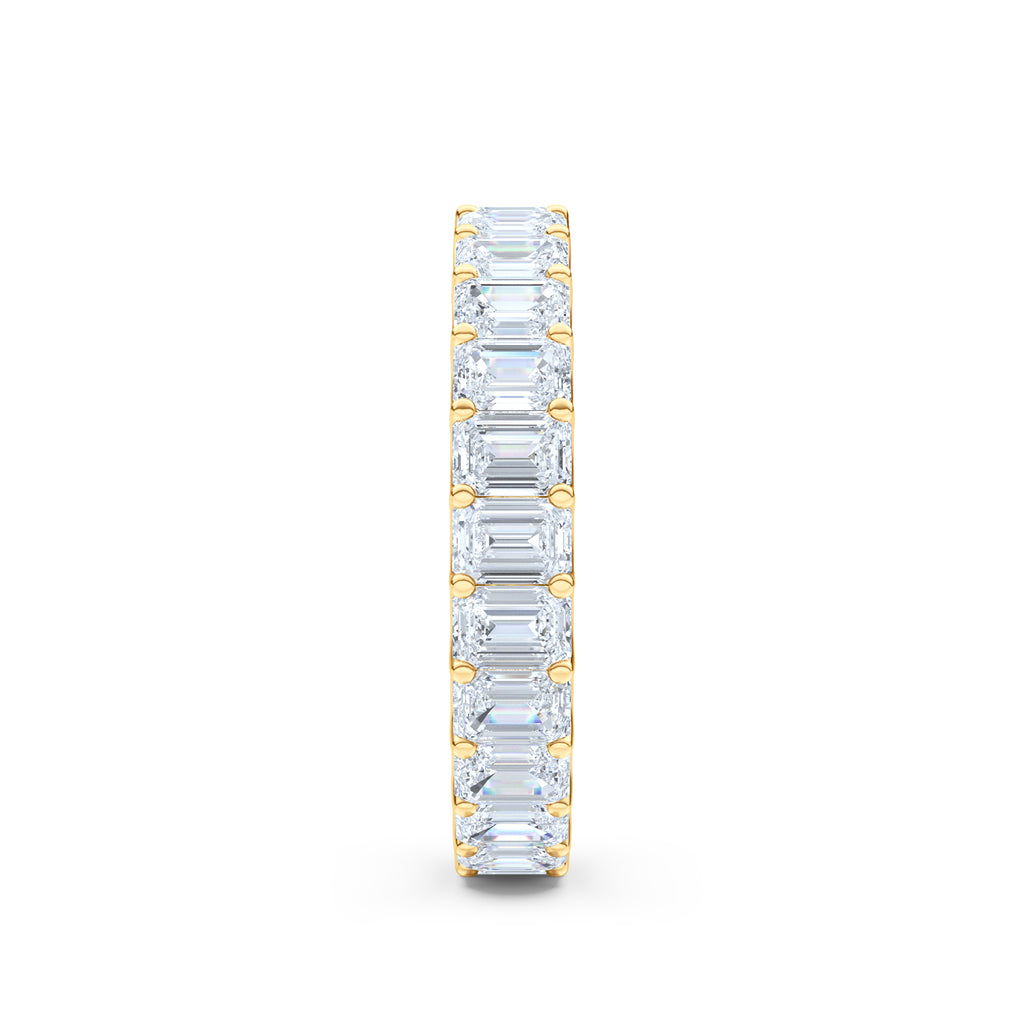 Sempre Emerald Cut 3.00ct Lab Diamond Eternity Ring in 18K Yellow Gold