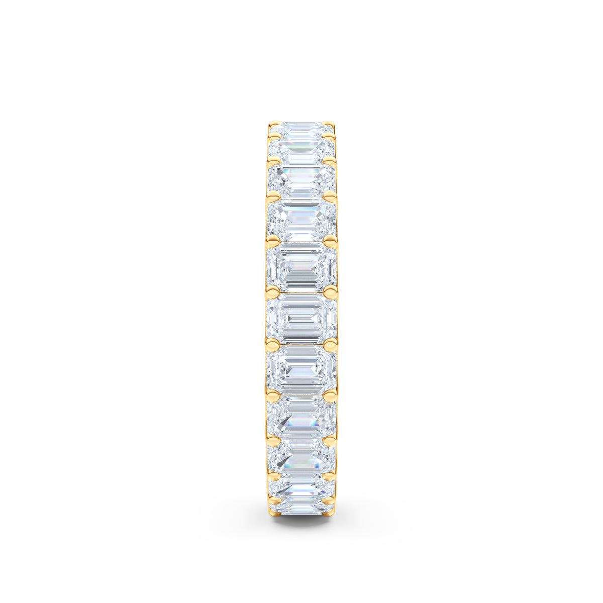 Sempre Emerald Cut 3.00ct Lab Diamond Eternity Ring in 18K Yellow Gold