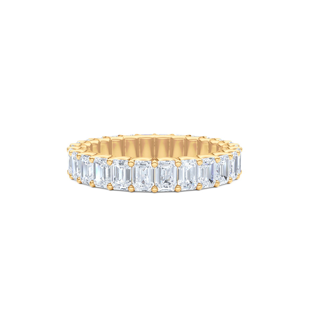 Sempre Emerald Cut 3.00ct Lab Diamond Eternity Ring in 18K Yellow Gold