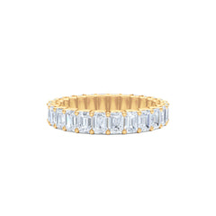 Sempre Emerald Cut 3.00ct Lab Diamond Eternity Ring in 18K Yellow Gold