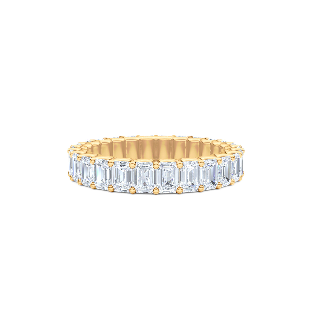 Sempre Emerald Cut 3.00ct Lab Diamond Eternity Ring in 18K Yellow Gold