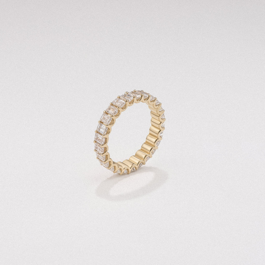 Sempre Emerald Cut 3.00ct Lab Diamond Eternity Ring in 18K Yellow Gold