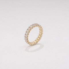 Sempre Emerald Cut 3.00ct Lab Diamond Eternity Ring in 18K Yellow Gold