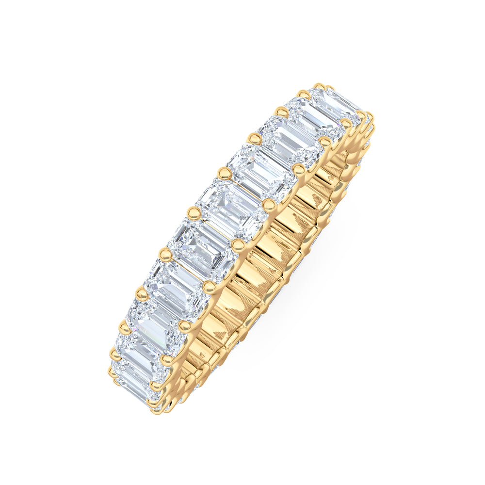 Sempre Emerald Cut 3.00ct Lab Diamond Eternity Ring in 18K Yellow Gold