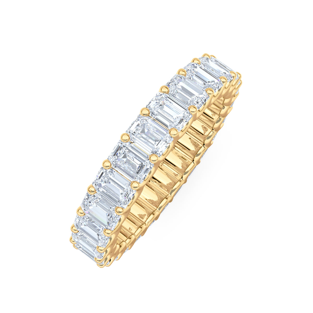 Sempre Emerald Cut 3.00ct Lab Diamond Eternity Ring in 18K Yellow Gold