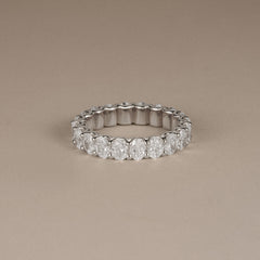Sempre Oval Cut 3.00ct Lab Diamond Eternity Ring in 18K White Gold