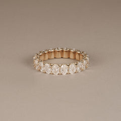 Sempre Oval Cut 3.00ct Lab Diamond Eternity Ring in 18K Yellow Gold