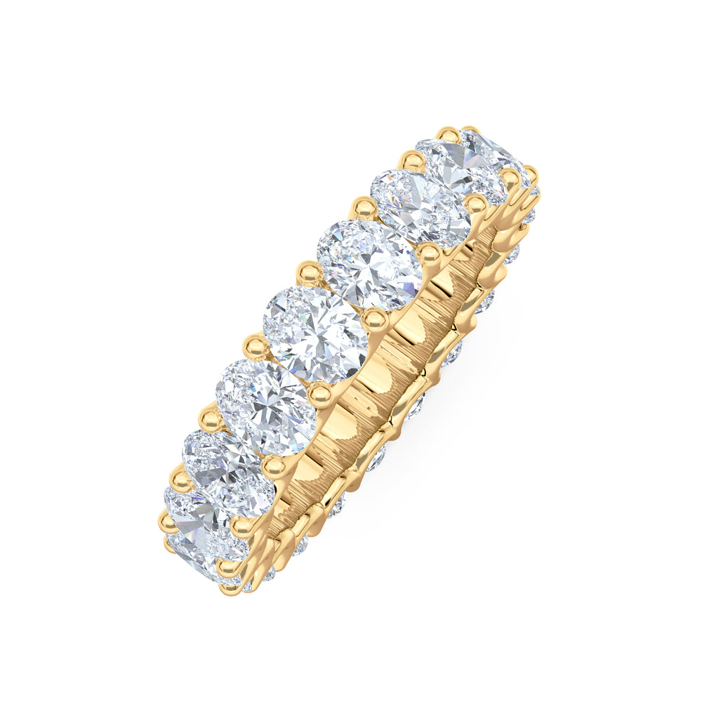 Sempre Oval Cut 3.00ct Lab Diamond Eternity Ring in 18K Yellow Gold