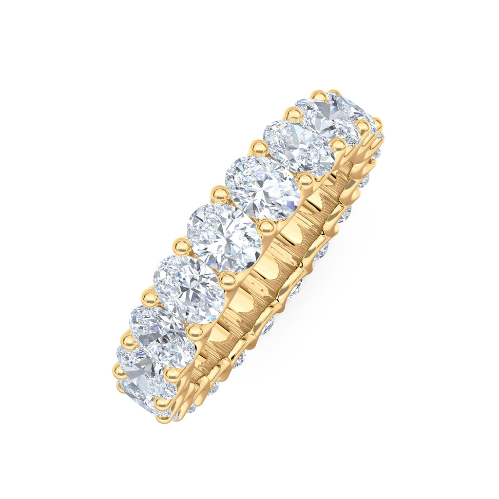 Sempre Oval Cut 3.00ct Lab Diamond Eternity Ring in 18K Yellow Gold