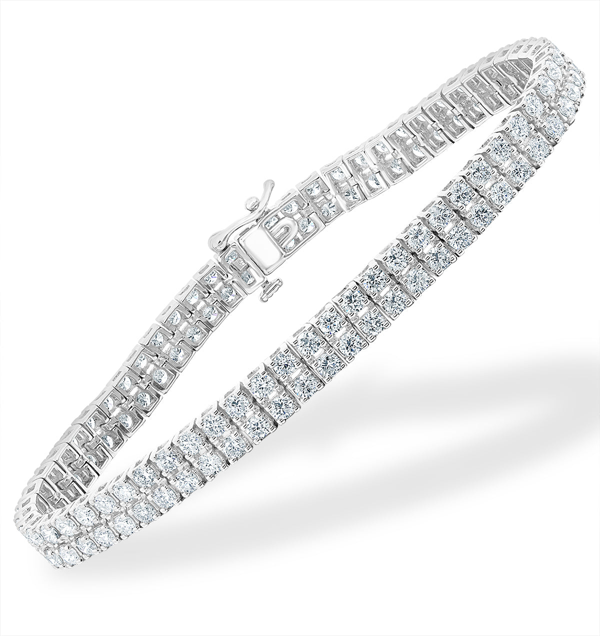 Double Row Lab Tennis Bracelet 6.20ct 9K White Gold