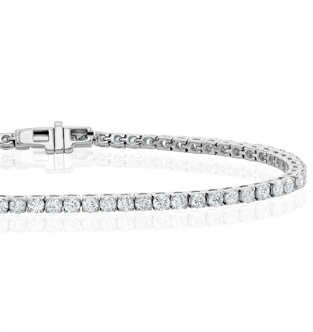 Diamond Tennis Bracelet 4ct Look 18K White Gold - J3355