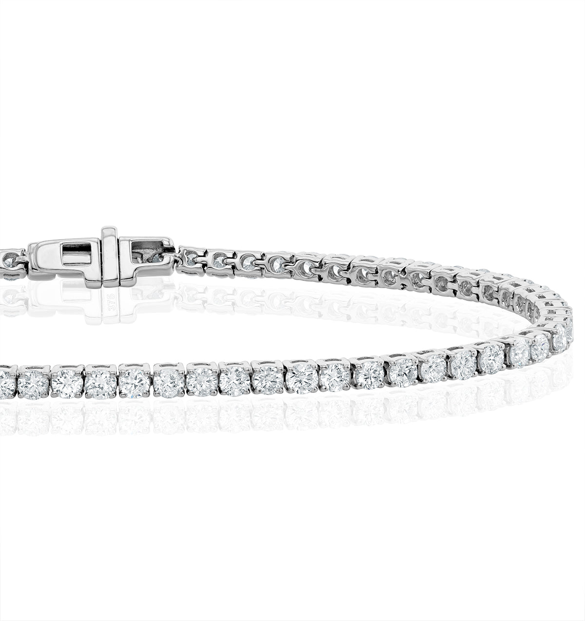 Diamond Tennis Bracelet 4ct Look 18K White Gold - J3355