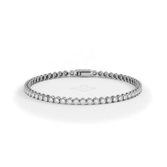 1ct Lab Diamond Tennis Bracelet Rub Over Style in 9K White Gold