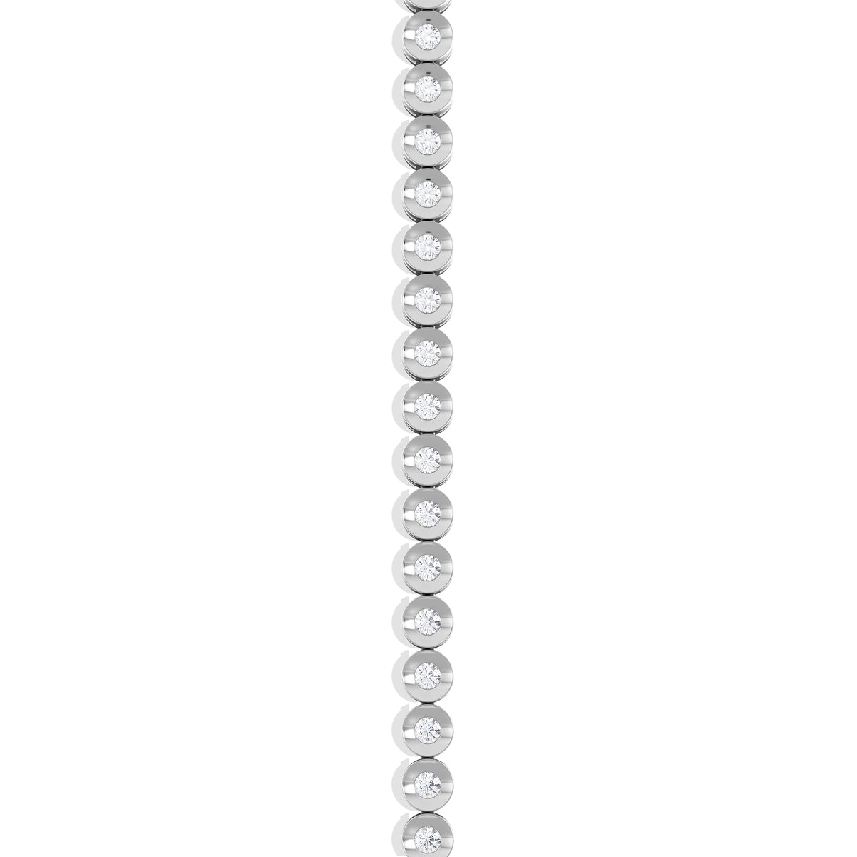 1ct Lab Diamond Tennis Bracelet Rub Over Style in 9K White Gold