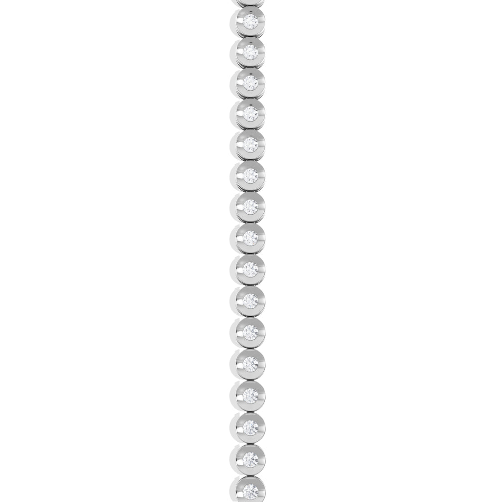1ct Lab Diamond Tennis Bracelet Rub Over Style in 925 Sterling Silver