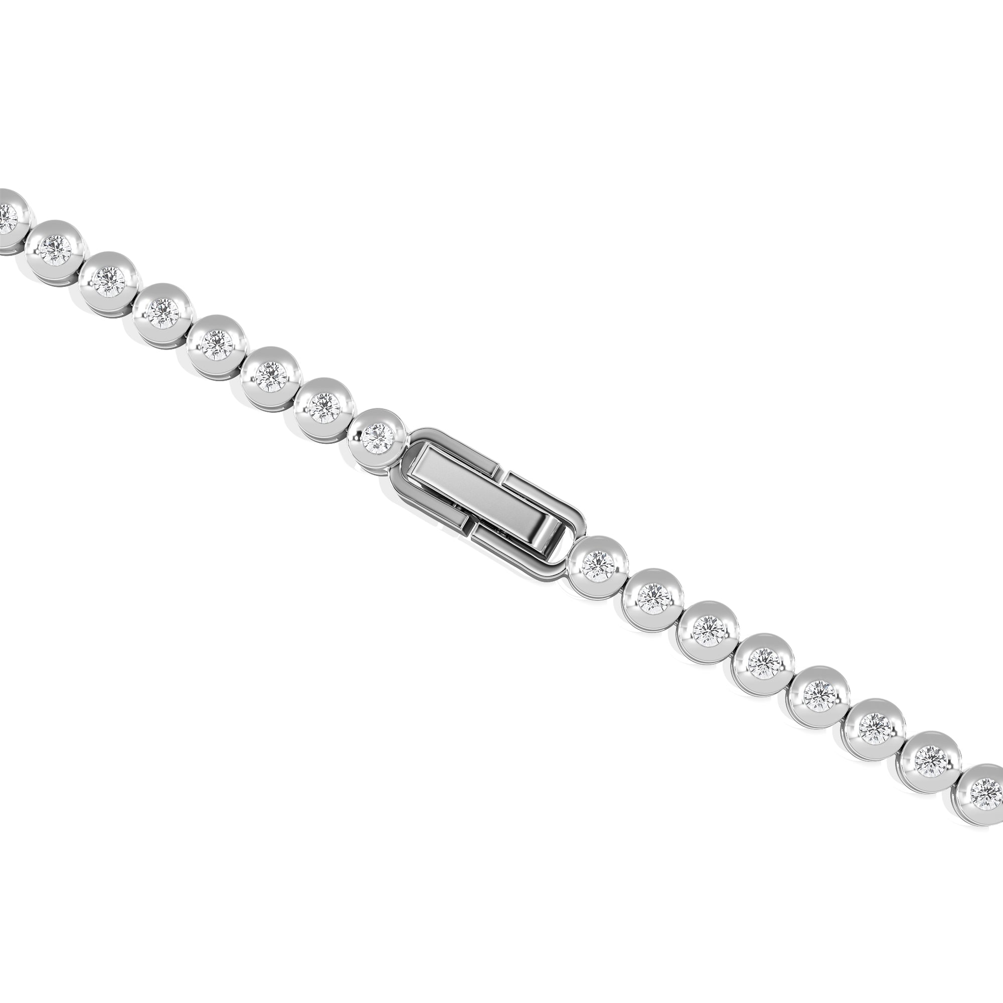 1ct Lab Diamond Tennis Bracelet Rub Over Style in 925 Sterling Silver