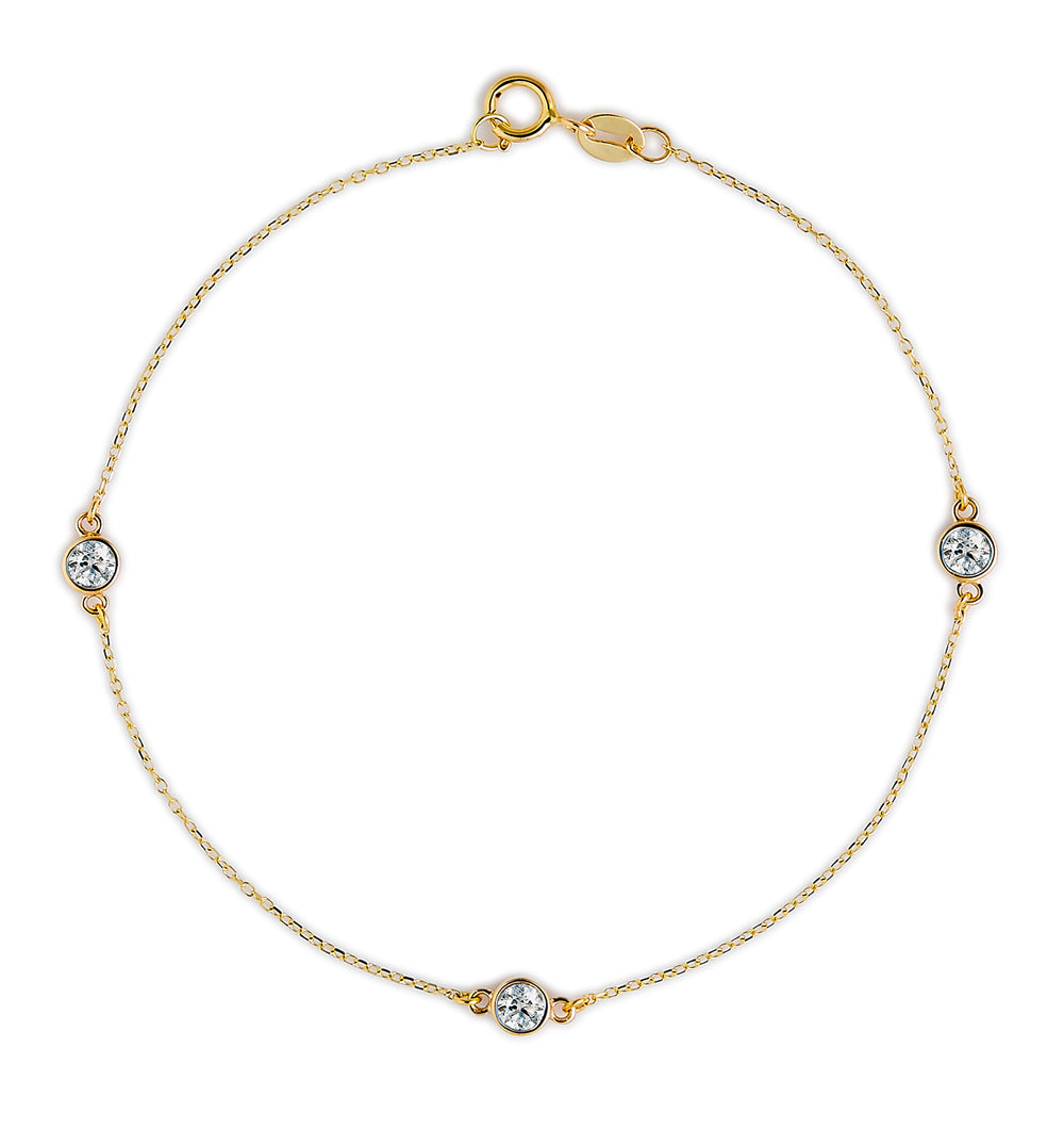 0.31ct Lab Diamond Bracelet set in 9K Yellow Gold