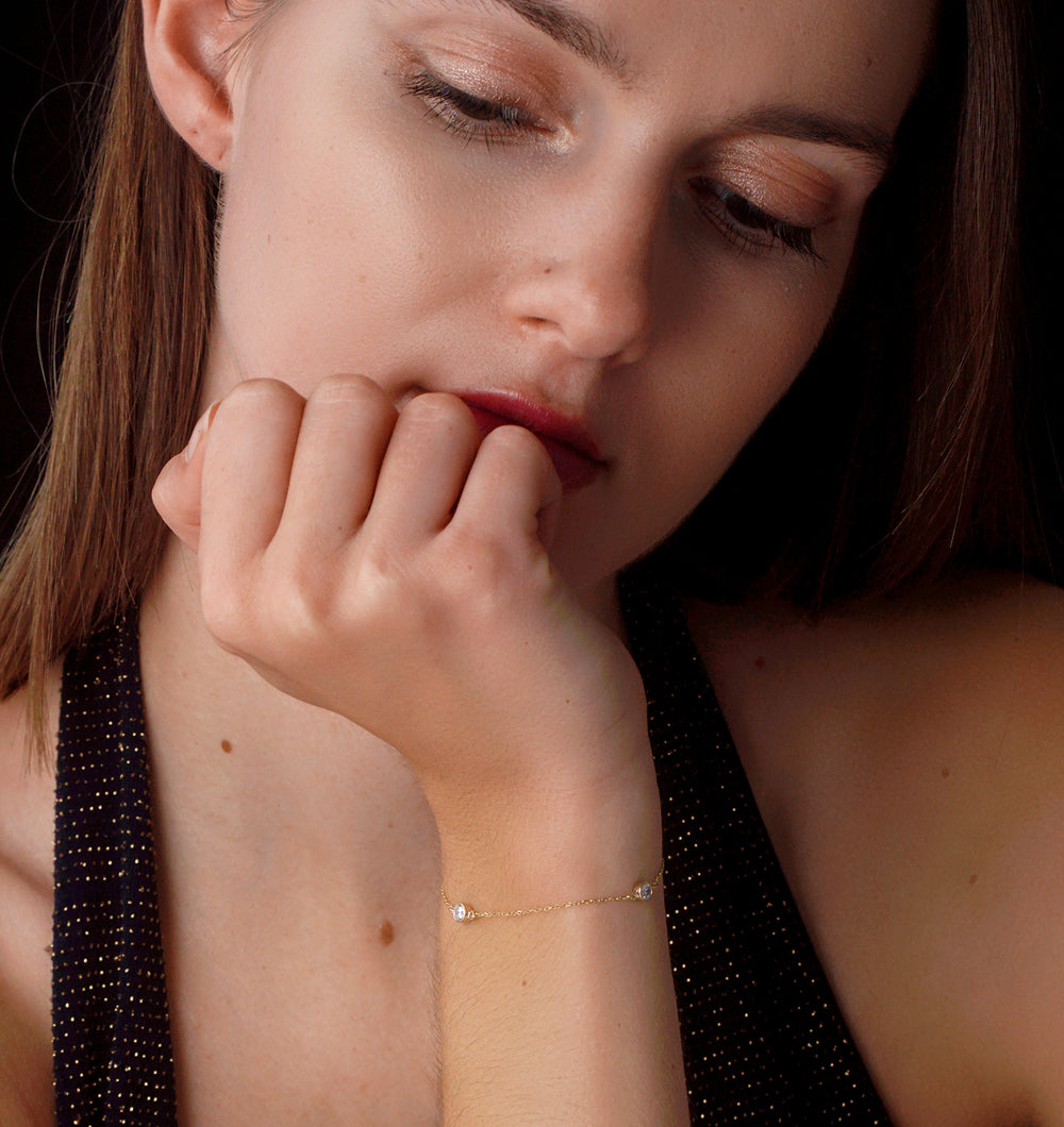 0.31ct Lab Diamond Bracelet set in 9K Yellow Gold