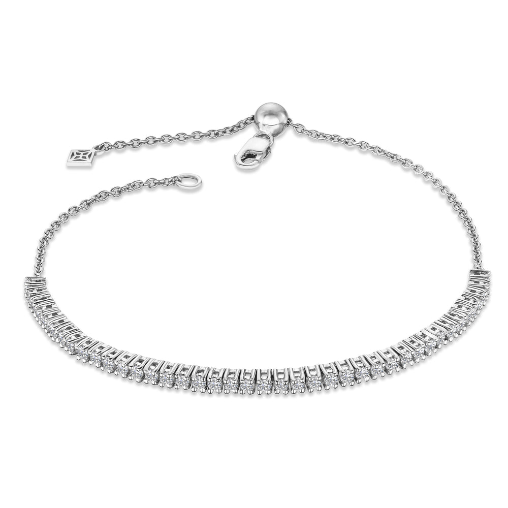 Adjustable Lab Diamond Tennis Bracelet 1.00ct in 925 Silver