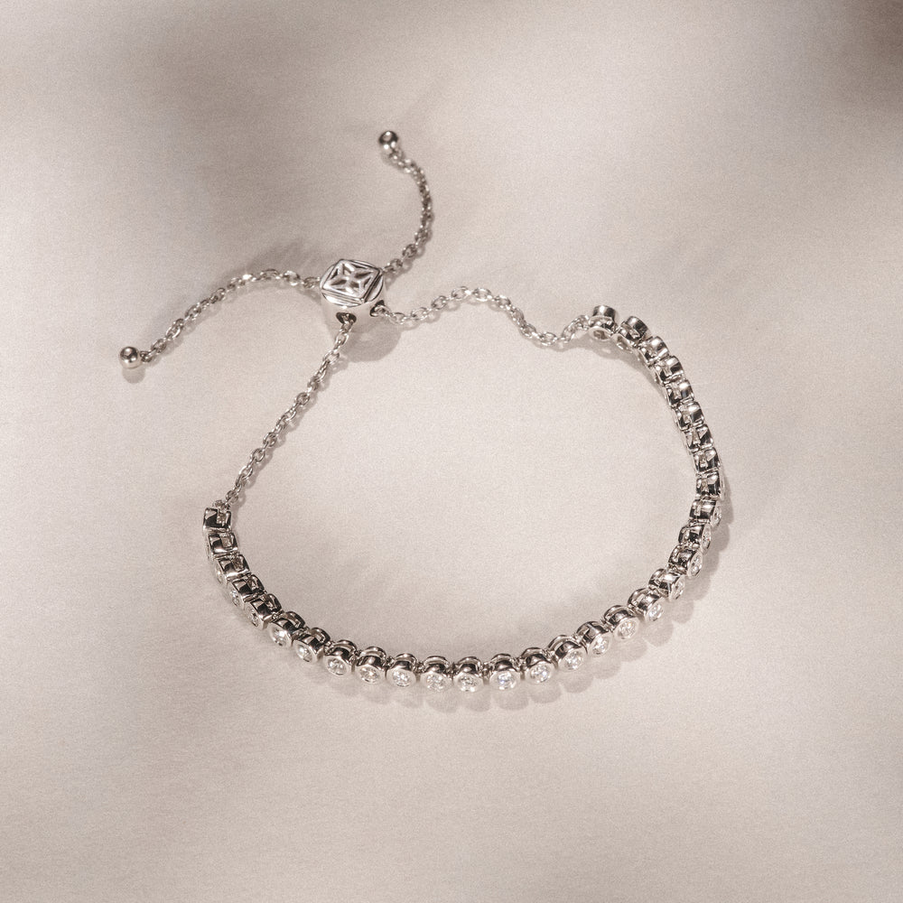 Lab Diamond Bezel Rubover Tennis Bracelet Tennis Bracelet 1.00ct in 925 Silver