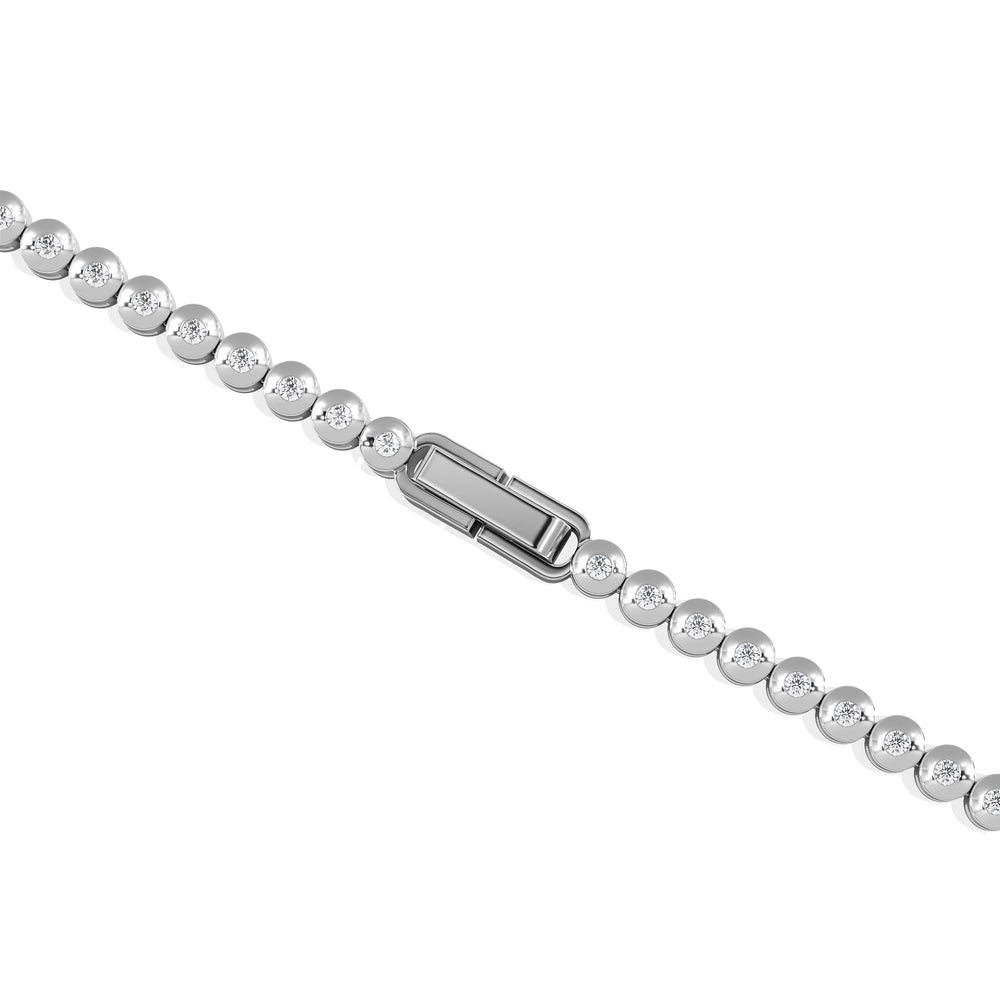 0.50ct Round Cut Lab Diamond Bezel Tennis Bracelet in Sterling Silver