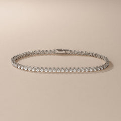 0.50ct Round Cut Lab Diamond Bezel Tennis Bracelet in Sterling Silver