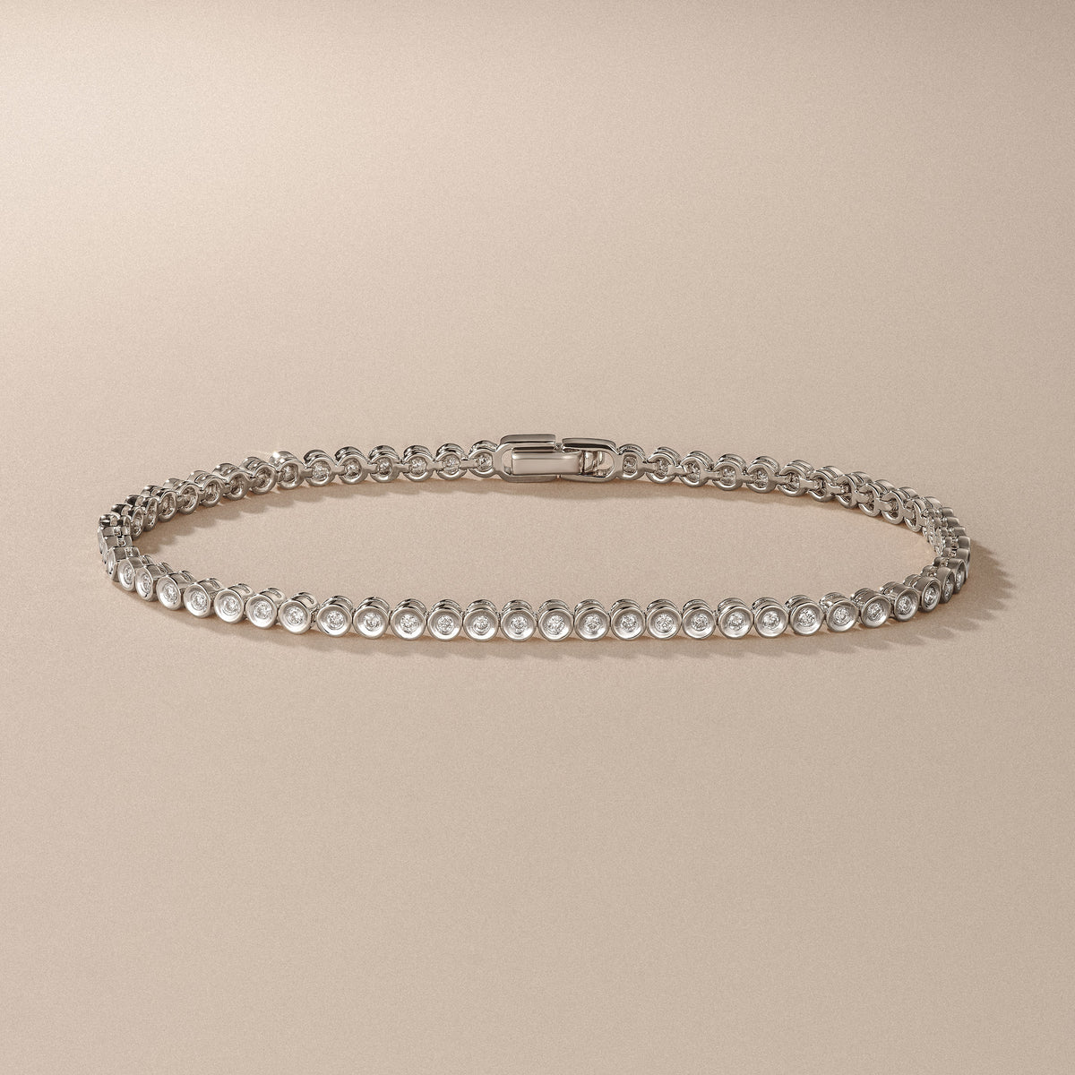0.50ct Round Cut Lab Diamond Bezel Tennis Bracelet in Sterling Silver