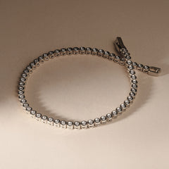 0.50ct Round Cut Lab Diamond Bezel Tennis Bracelet in Sterling Silver