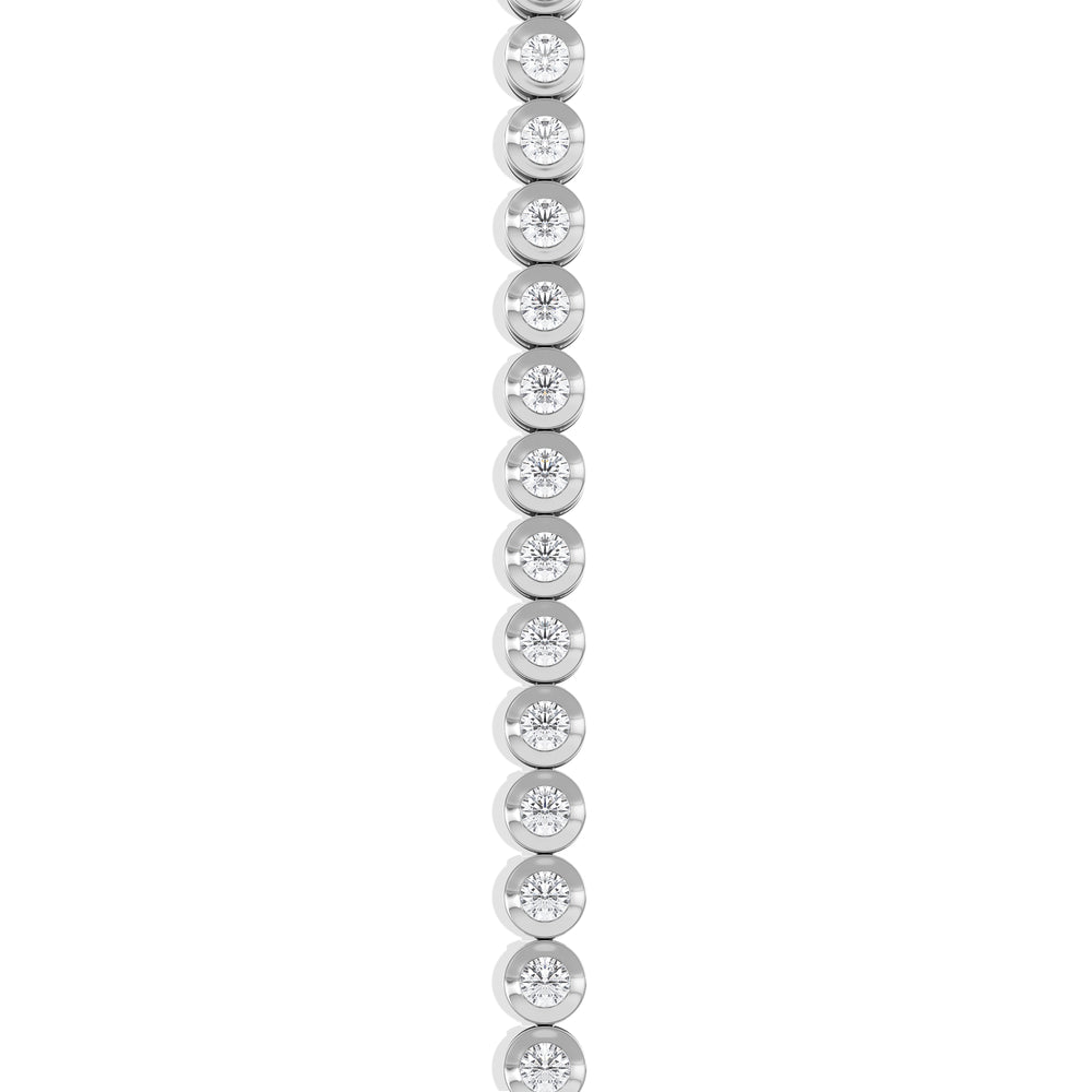 2.00ct Round Cut Lab Diamond Bezel Tennis Bracelet in Sterling Silver