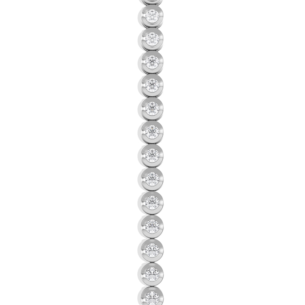2.00ct Round Cut Lab Diamond Bezel Tennis Bracelet in Sterling Silver