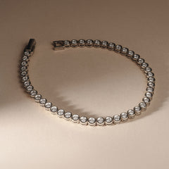 2.00ct Round Cut Lab Diamond Bezel Tennis Bracelet in Sterling Silver