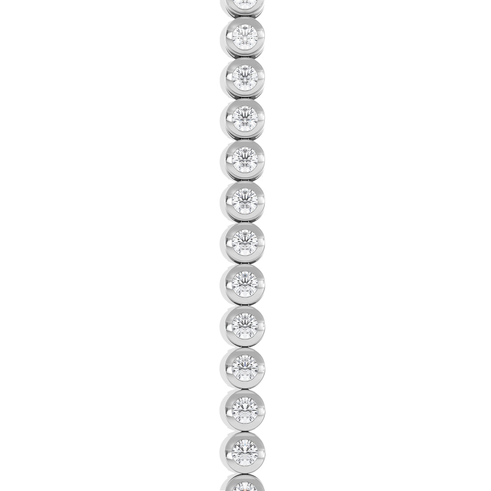 3.00ct Round Cut Lab Diamond Bezel Tennis Bracelet in Sterling Silver