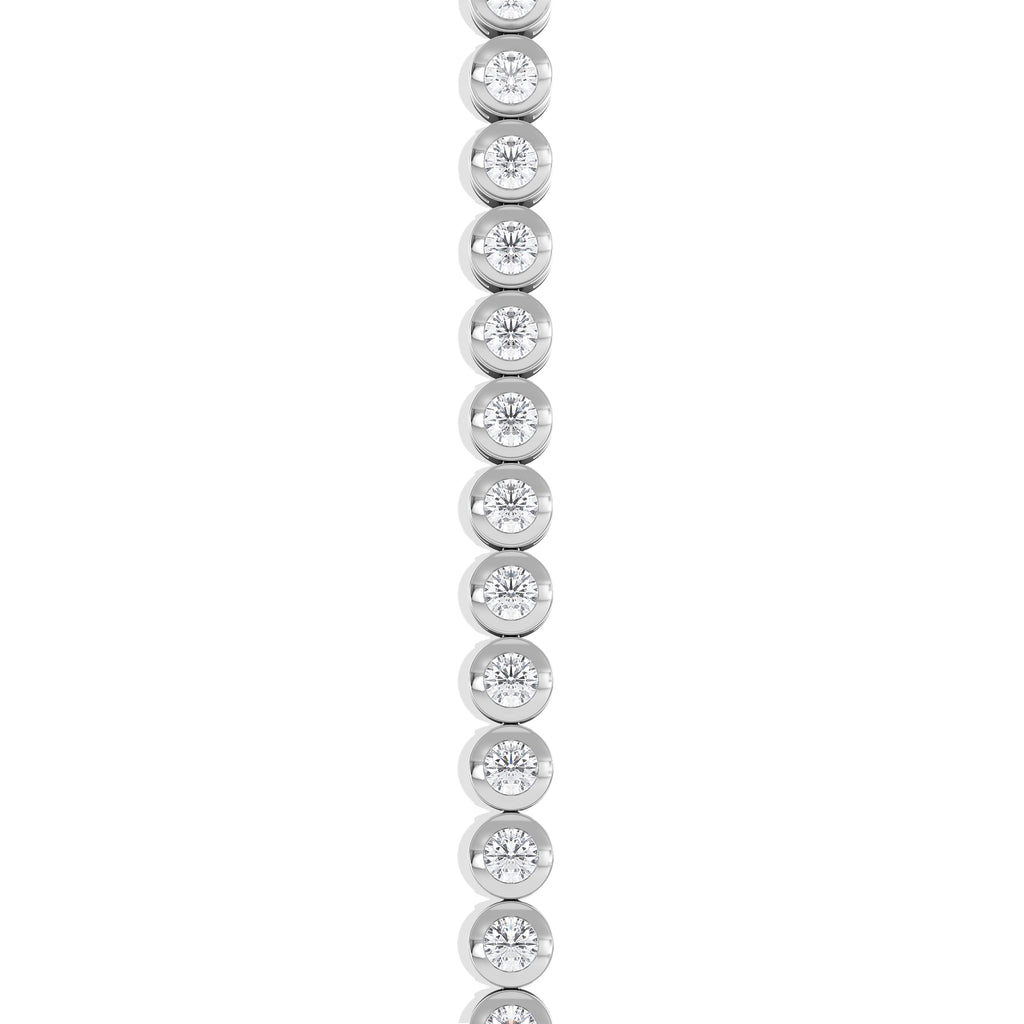 3.00ct Round Cut Lab Diamond Bezel Tennis Bracelet in Sterling Silver