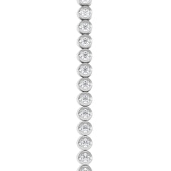 3.00ct Round Cut Lab Diamond Bezel Tennis Bracelet in Sterling Silver
