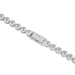 3.00ct Round Cut Lab Diamond Bezel Tennis Bracelet in Sterling Silver