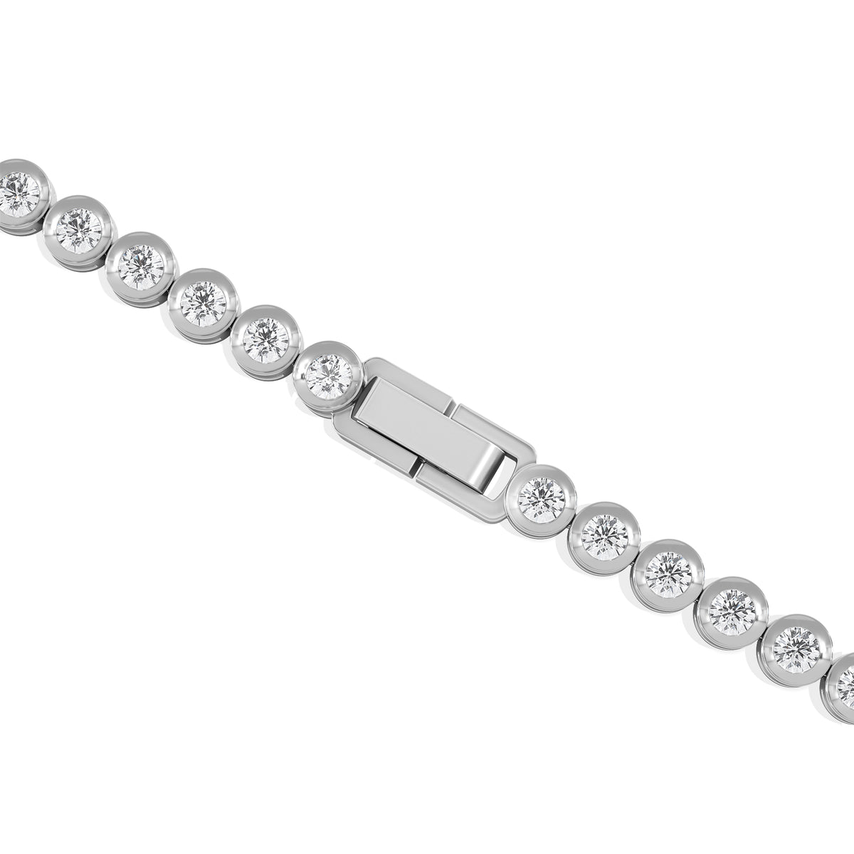 3.00ct Round Cut Lab Diamond Bezel Tennis Bracelet in Sterling Silver